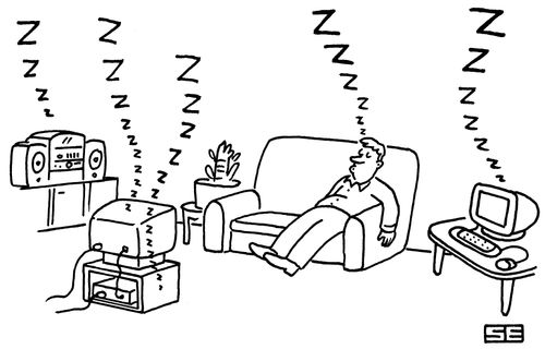 Man and Machine snoozing