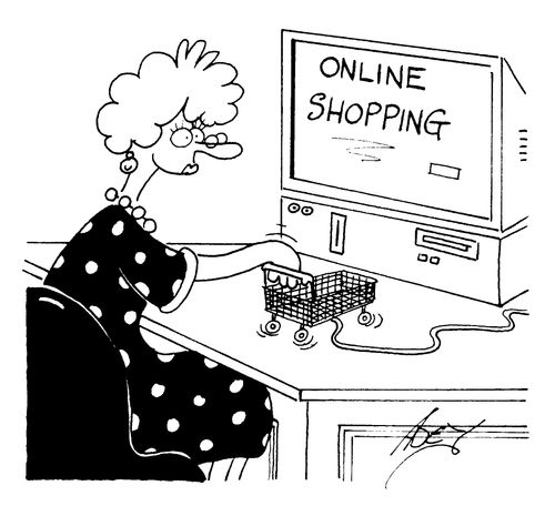 Online shopping - Using shopping cart mouse.