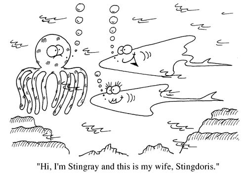 'Hi,I'm Stingray and this is my wife,Stingdoris.'