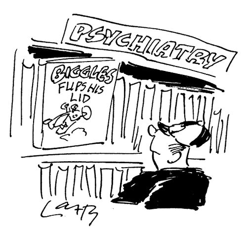 Psychiatry Section - Biggles Flips His Lid