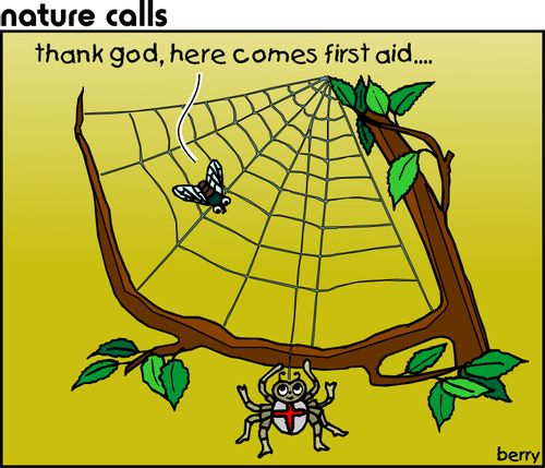 "Thank God, here comes first aid..."