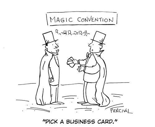 'Pick a business card.'