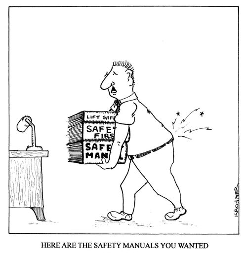 'Here are the safety manuals you wanted'