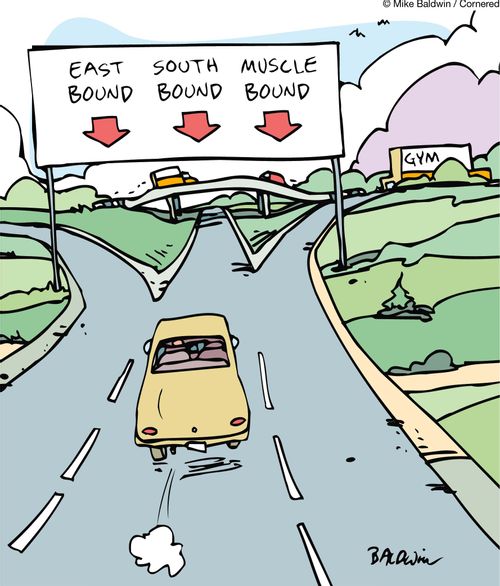 East bound, south bound, muscle bound.