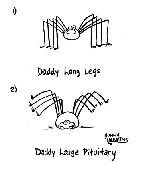 1) Daddy Long Legs 2) Daddy Large Pituitary.