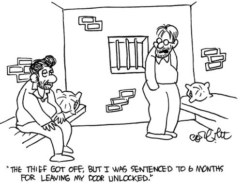 'The thief got off, but I was sentenced to 6 months for leaving my door unlocked,'