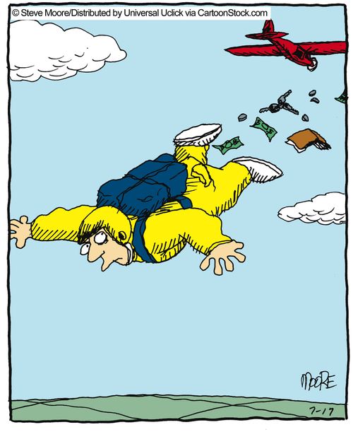 Sky Diver Losing His Wallet.