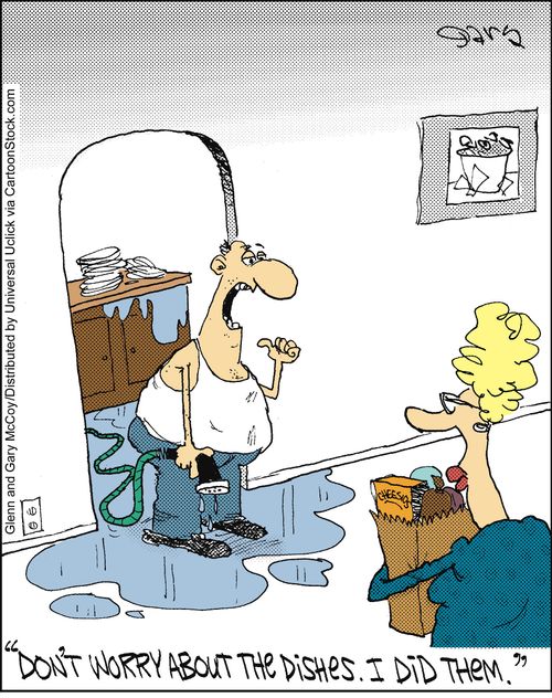 'Don't worry about the dishes. I did them.'