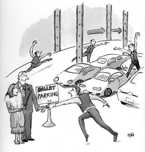 Valet (ballet) parking.