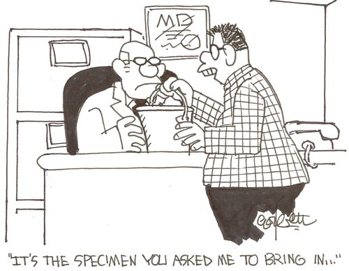 'It's the speciman you asked me to bring in...'