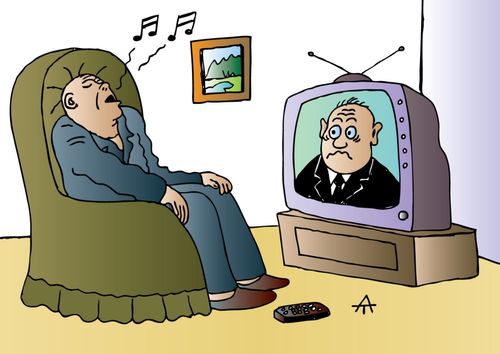 Man's snoring is so loud is disturbs the TV presenter.