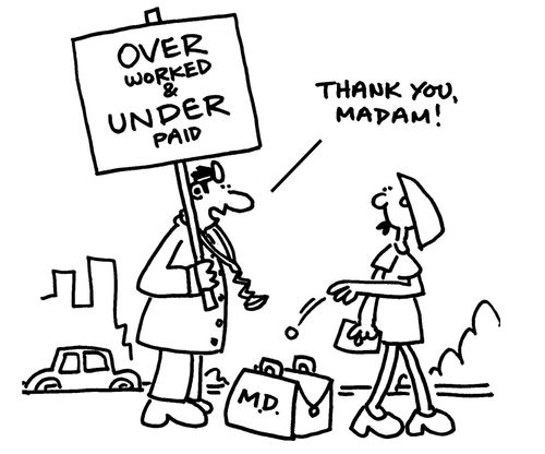 Over worked and under paid: 'Thank you, madam.'