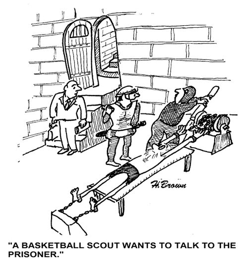 'A basketball scout wants to talk to the prisoner.'