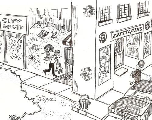 Antique's store is a front for the city dump.