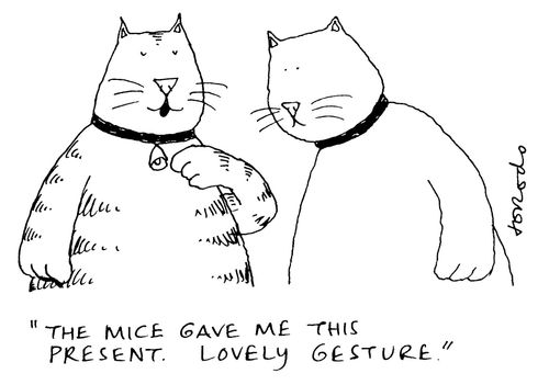 'The mice gave me this present. Lovely gesture.'