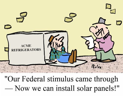 'Our Federal stimulus came through - Now we can install solar panels!'
