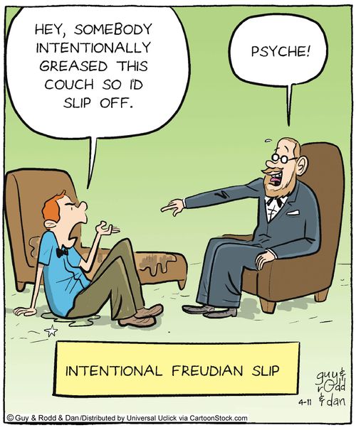 'Hey, somebody intentionally greased this couch so I'd slip off.'