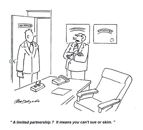 'A limited partnership? It means you can't sue or skim.'