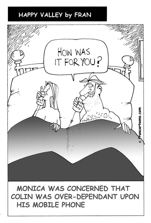Monica was concerned that Colin was over-dependent upon his mobile phone.