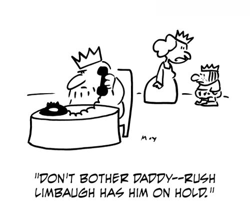 'Don't bother daddy - Rush Limbaugh has him on hold.'