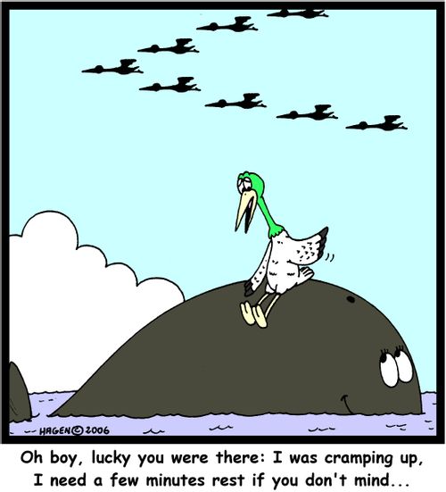 'Oh boy, lucky you were there: I was cramping up. I need a few minutes rest if you don't mind...'