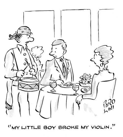 'My little boy broke my violin.'