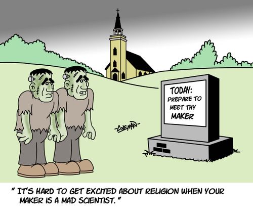 Monsters Contemplating Religion.