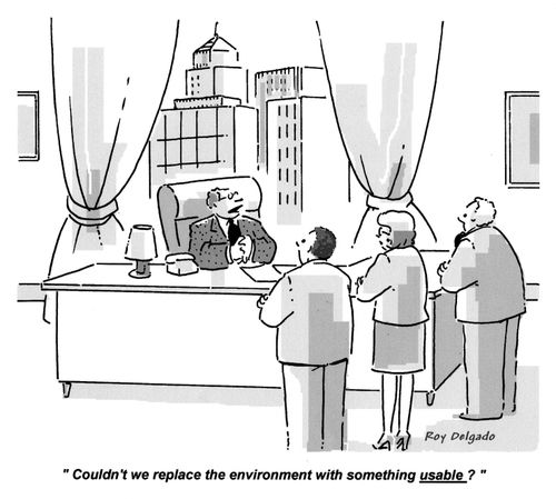 'Couldn't we replace the environment with something usable?'