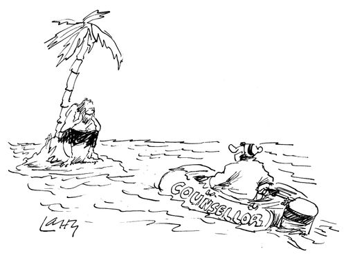 Counsellor for man on desert island