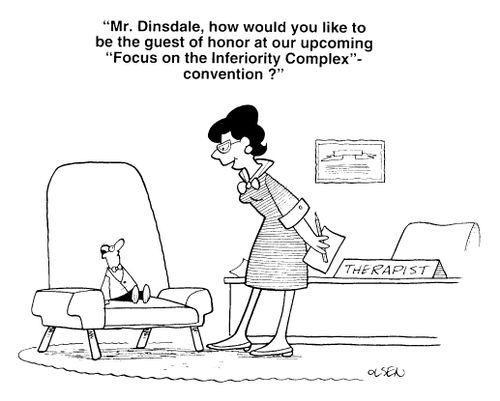 Tiny patient being asked if he would like to be the focus of a 'Inferiority Complex Convention'