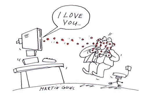Computer telling man he loves him