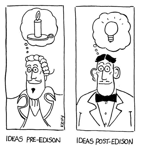'Ideas pre-Edison' and 'Ideas post-Edison'