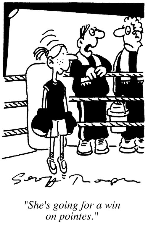 Ballerina Boxer,"She's going for a win on pointes."