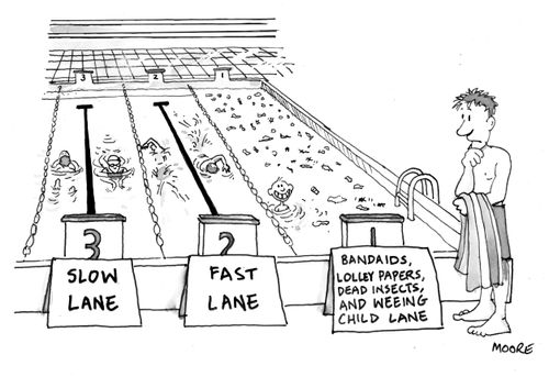 Slow Lane, Fast Lane, Band Aids, Lolly Papers, Dead Insects and weeing child lane.