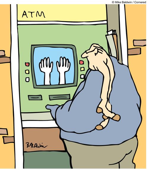 Sticking up an ATM.