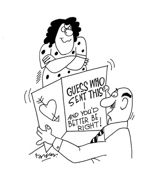 Card reads: "Guess who sent this - And you'd better be right!"