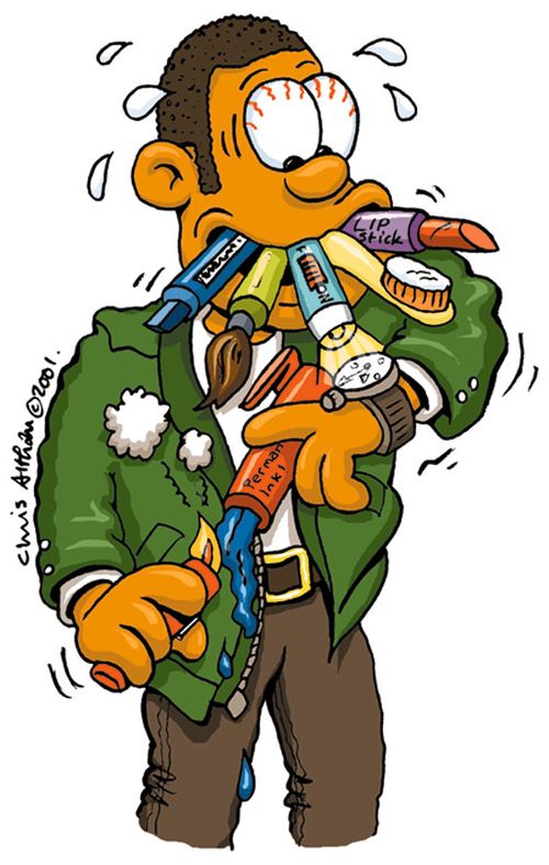 Stressed over time management (colour)