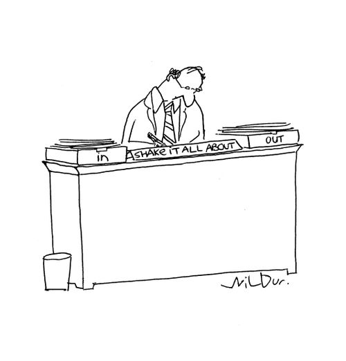 Shake it all about sign on desk