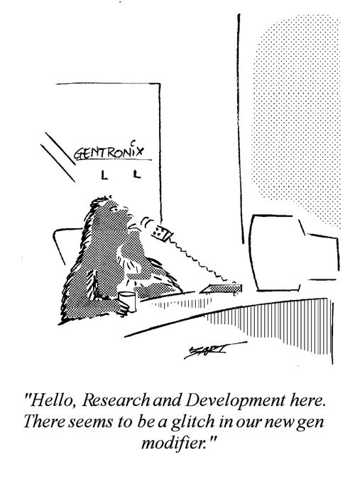 "Hello, research and development here. There seems to be a glitch in our gen modifier."