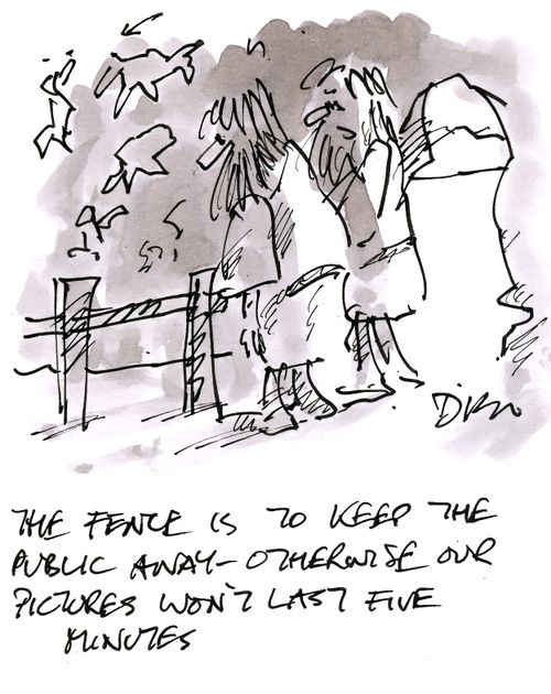 'The fence is to keep the public away - otherwise our pictures won't last five minutes.'