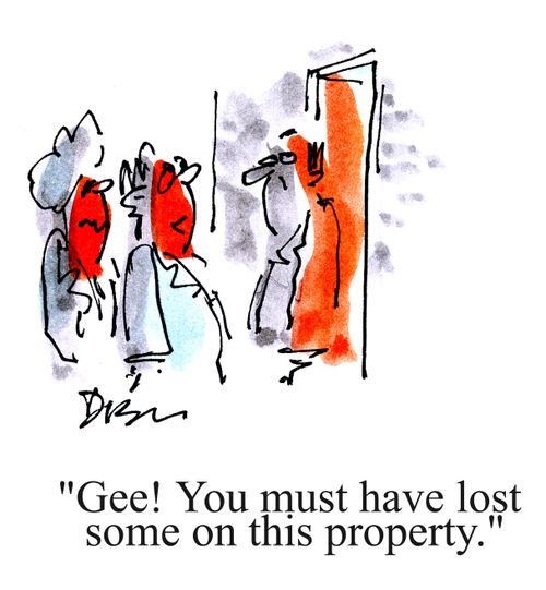'Gee! You must have lost some on this property!'