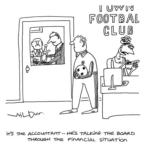 'It's the accountant - he's talking the board through the financial situation.'