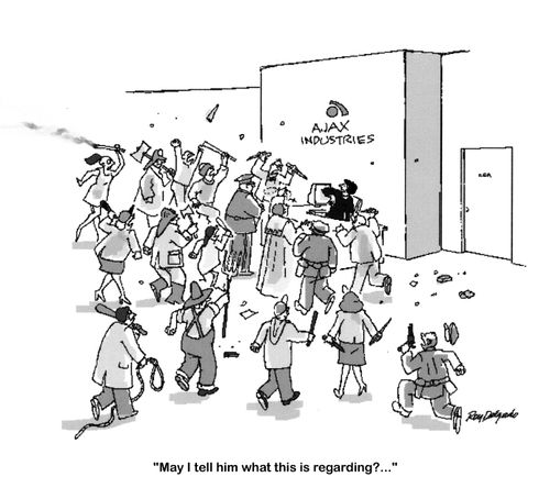 'May I tell him what this is regarding?...'