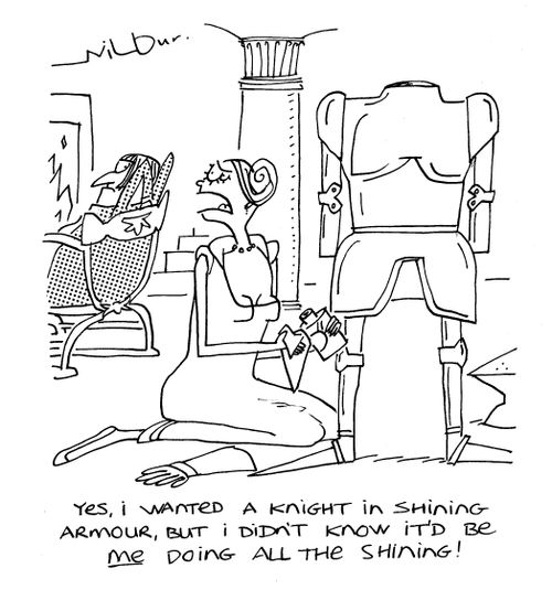 'Yes, I wanted a knight in shining armour, but I didn't know it'd be me doing all the shining!'