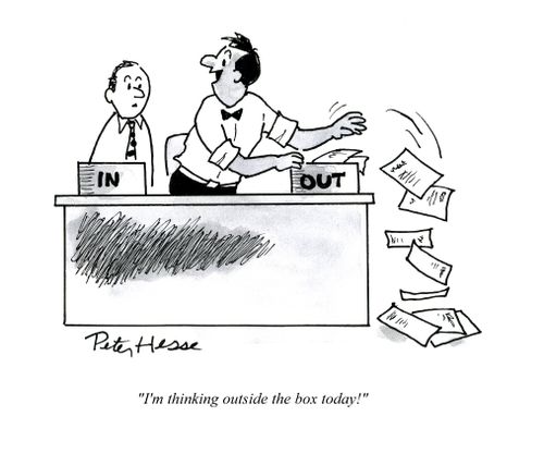 'I'm thinking outside the box today!'