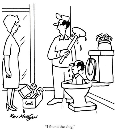 'I found the clog.'