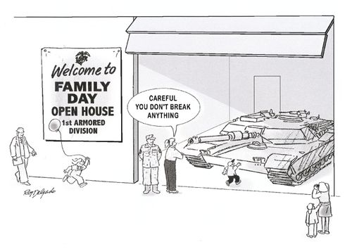 Welcome to Family Day Open House 1st Armoured Division: 'Careful you don't break anything.'