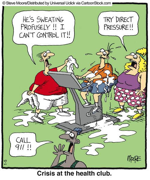 Crisis at the health club.