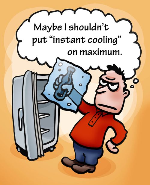 'Maybe I shouldn't put 'instant cooling' on maximum.'