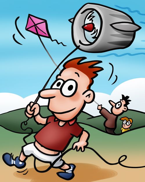Modern kite for wind energy.